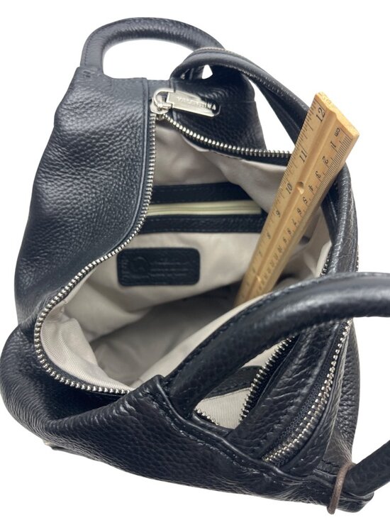 Valentina Black Italian Leather Convertible Backpack Purse Handcrafted In Italy main image 11